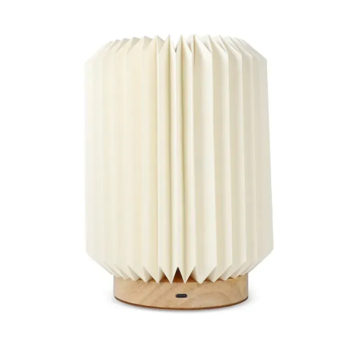 Coollux foldable paper LED lamp Aurora on wooden base, 22cm - LT40725 (N0094)